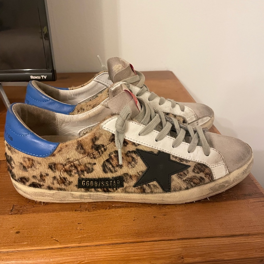 Authentic Golden Goose Superstars in Cheetah Size 40